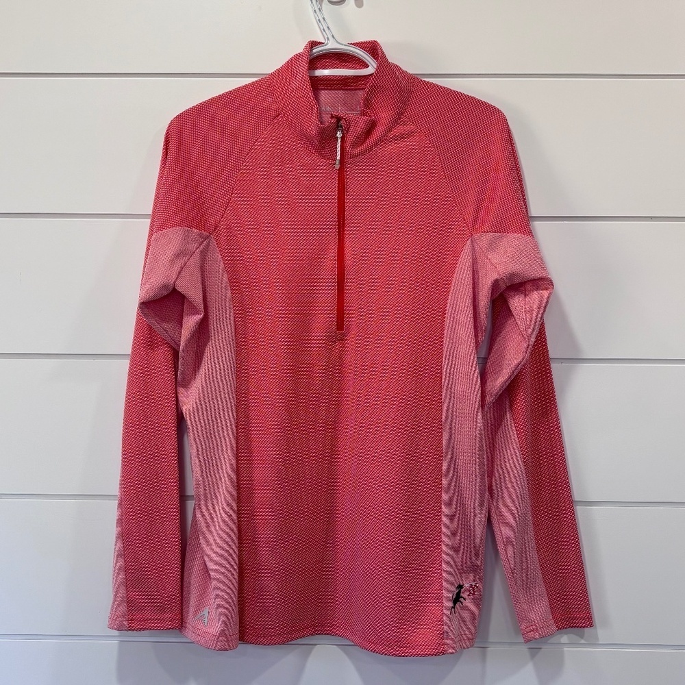 Antigua long sleeve 1/2 zip activewear top golf top size L